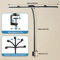 Nouvelle conception Lampe de bureau LED flexible à télécommande 5 modes d'éclairage 5 niveaux de luminosité réglable Lampe de bureau à pince LED pour le soin des yeux pour le bureau
