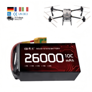 OEM/ODM UAV-Akku 1000+ Zyklen Hochleistungs-<span class=keywords><strong>LiPo</strong></span> 6S 12S Festkörper-Lithium XT60 XT90 26000mAh FPV-Drohnen-Akku - Product Image 1