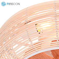 Chambre à coucher de haute qualité Led télécommande corde de chanvre cage E27 DC ventilateur de plafond avec lumière