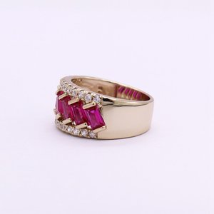 Anillo de Diamantes Europeo Americano Minimalista Unisex de Plata 925 con Rubí Natural Color Sangre de Pichón y Diamantes Brillantes de Lujo, Nuevo Estilo - Product Image 2