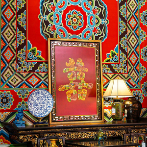 Yip's LD-2008-1958 Pintura Clásica Chinoiserie Xi de Flores sobre Madera Hecha a Mano, Arte en Óleo Pintado a Mano, Decoración del Hogar LD-2008-1958 Han - Product Image 3