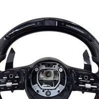 Volant sport en cuir personnalisé avec fibres de carbone, palettes de changement de vitesse magnétiques LED pour Mercedes-Benz Classe E, Classe C, W205, W204, W212