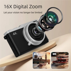 SourcingArk Portable HD Digital <b>Camera</b> 2.4 Inch 180 Degree Rotating Screen 4K Flash D72 10x-20x Optical Zoom CCD Image Sensor - Product Image 4