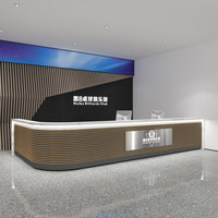 Ensemble complet de meubles de style médiéval de luxe léger en MDF, bureau de réception carré pour salon de beauté, bureau, restaurant