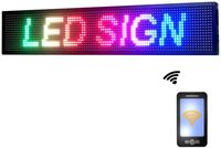 Panneau publicitaire numérique couleur programmable Wi-Fi P5 101x32cm pour extérieur, aéroport, IP43, luminosité 4000cd/m²