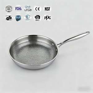 Sartén de fondo plano de tres capas de acero inoxidable 304 al por mayor, sartén para restaurante, para uso en cocina de hotel y restaurante - Product Image 2