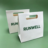 RUNWELL Custom Printed Kraft Eco-Friendly Recyclable Gift Paper Tote Bags Die Cut Handle Reusable Present Packaging Business
