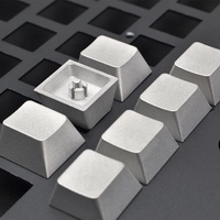 Capuchon de touche en aluminium anodisé clair mat personnalisé à hauteur de cerise pour clavier mécanique avec arbre croisé