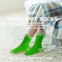 Chaussettes côtelées personnalisées avec logo, unisexes, en coton épais, tricotées, thermiques, pour l'hiver, la randonnée, le ski, personnalisables, décontractées, pour le sport