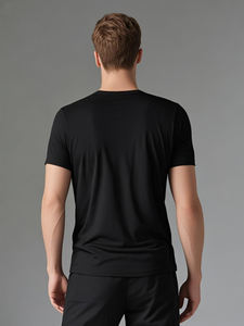 BMT 18 personnalisé prêt à expédier t-shirt à manches courtes en coton de couleur unie pour hommes - Product Image 2