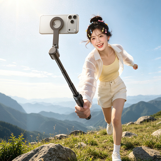 OEM Y30 Selfie Stick Magnetic Tripod Stand 1.8M Telescopic Phone Holder with Foldable Triangle Base Wireless Remote