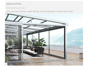 Casa de jardín de invierno veranda aluminio prefabricado vidrio Conservatorio inclinado terraza acristalada 4 estaciones - Product Image 6