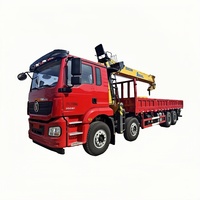 Camión Grúa Nuevo M3000 8x4 de China Shaanxi Automobile Delong con Motor Weichai de 350 Caballos de Fuerza, Combinación de Colores Rojo y Amarillo