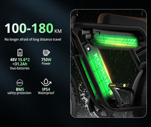 Vélo électrique tout-terrain X9 PRO EU pour adultes, pneus larges, cadre en alliage d'aluminium, moteur brushless, 7 vitesses, double batterie au lithium, freins à disque, style sport, cargo - Product Image 3