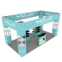 Nouveau design 10x20, stand d'exposition moderne pour salon professionnel, stand publicitaire portable en aluminium et tissu tendu en silicone, pliable