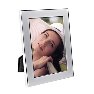 Porte-photos en métal satiné 15x20 cm, cadre photo en aluminium, support de table en fer et verre pour décoration intérieure et mariage - Product Image 1