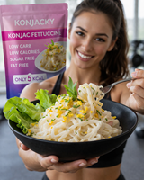 Low Carb HALAL Certified Instant Konjac Fettuccine Healthy Noodles with 0g Fat for Keto-Friendly Meals Ready in 2 Mins
