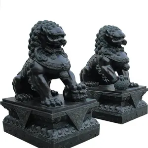 Hand made Chinese bronze metal foo dog lion statues for sale