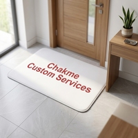 Tapis de toilette moderne en mousse à mémoire de forme, vierge pour sublimation, tissé, absorbant l'humidité, imprimé UV, motif de Noël, fait main, adapté aux animaux domestiques