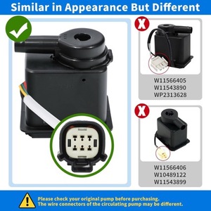 W11542867 ปั๊มหมุนเวียนน้ำแข็ง อะไหล่ตู้เย็นพลาสติกไฟฟ้าประสิทธิภาพสูง - Product Image 2