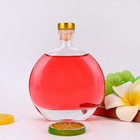 Bouteille en verre plate transparente de 250 ml et 500 ml pour spiritueux (Whisky, Rhum, Vodka, Gin) avec bouchon en liège – Vente chaude directe usine