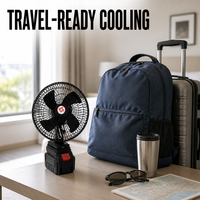 Ventilateur portable rechargeable à batterie lithium-ion 3 vitesses avec inclinaison réglable pour chambre, bureau, dortoir, camping en plein air