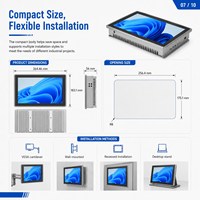 Panel PC Industri 10.1 Inci IP65 Tanpa Kipas Layar Sentuh Kapasitif Komputer Intel N100 Dual LAN RS232 untuk HMI