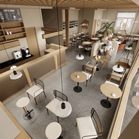 Comptoir de café moderne sur mesure et mobilier de luxe pour café - Ensemble complet de design d'intérieur pour café dans un centre commercial - Kiosque à café