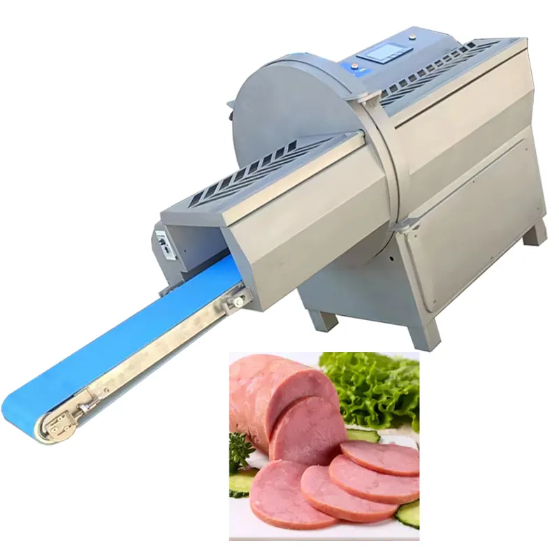 304 Stainless Steel Automatic Frozen Roasted Ham Slicer Bacon Frozen Meat Slicing Machine