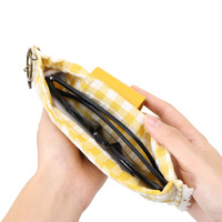Étui à lunettes en tissu avec nœud mignon et chiffon de nettoyage, sac de rangement souple pour lunettes de soleil avec porte-clés pour sac à main