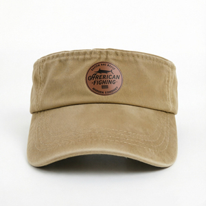 Gorra de Visera Personalizada con Logotipo de PU para Mujer, Gorra de Lona de Algodón para Verano, Pesca, Viajes al Aire Libre, Unisex para Adultos - Product Image 1