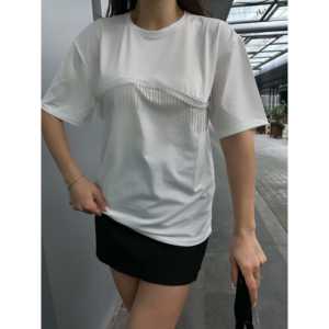 เสื้อยืดลายโซ่ ผ้าฝ้ายเจอร์ซีย์ 100% ระบายอากาศได้ดี แขนเสื้อปกติ สำหรับผู้หญิง - Product Image 5