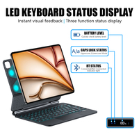 Nueva Funda con Teclado Magnético Magic Scissor para iPad Air 11" M4/M3/M2 con Retroiluminación de 7 Colores y Super Protección
