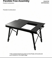 Table de camping modulaire multifonctionnelle pliable en bambou IGT, extensible, portable, réglable en hauteur, pour le camping, le barbecue et les voyages