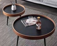 Meubles de salon modernes en bois ensemble de tables basses rondes