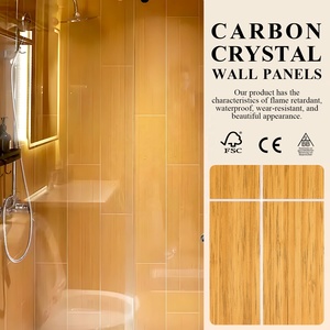 Panneau mural moderne <span class=keywords><strong>en</strong></span> cristal de carbone à motif bois et <span class=keywords><strong>pierre</strong></span> pour toute la <span class=keywords><strong>maison</strong></span>, idéal pour les maisons anciennes, imperméable, insonorisant et anti-moisissure - Product Image 1