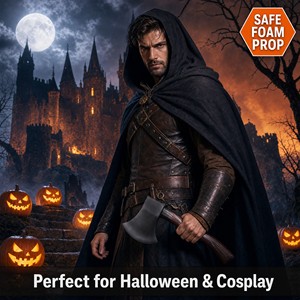 Hacha de espuma de poliuretano para Halloween - Accesorio clásico de una sola hoja para cosplay, teatro, fotografía y fiestas - Product Image 4