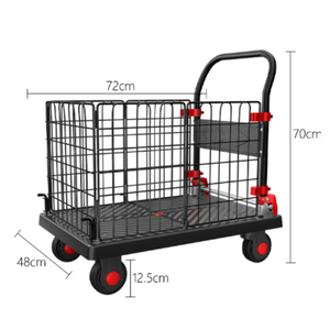 150Kg Draagbare Handkarren En <span class=keywords><strong>Trolley</strong></span> Met Frame Voor Logistieke Oplossingen Voor Industriële Materiaalverwerking Rolplatformkar - Product Image 3
