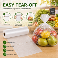 Transparante, makkelijk te openen, food grade supermarkt verpakkingen voor groenten en fruit, op maat bedrukt HDPE produce rolzakken