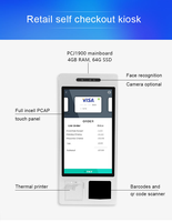 Caisse enregistreuse libre-service numérisation paiement Cash Alipay Machine de commande Kiosque libre-service pour restaurant