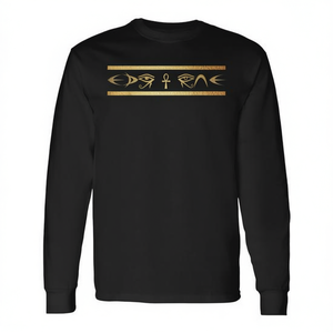 T-shirt à manches longues EDO ONE Gold, design égyptien, noir - Product Image 2