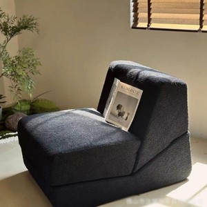 Sofá Plegable en Forma de L con Relleno de Esponja y Tela Flocada para Sala de Estar o Dormitorio - Product Image 5