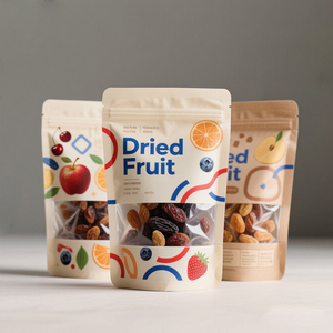 Impression personnalisée Mangues Cacao Snack Fenêtre transparente Feuille Pochette debout Sacs d'emballage alimentaire de fruits secs avec fermeture éclair - Product Image 1