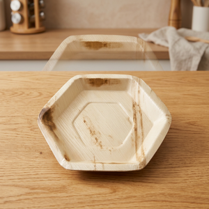25 cm Eco-Friendly <b>Disposable</b> Palm Leaf Hexagon <b>Plate</b> - Product Image 3