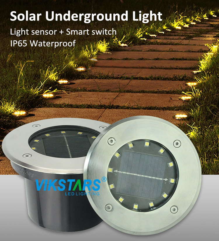 0.6kg IP65 Solar Outdoor Buried Lights Garden 3W Die Casting Aluminum
