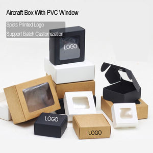 Kotak Kemasan Kartu Kertas Kerajinan Hadiah Kecil Dengan Jendela PVC Kotak Hadiah Kertas Kraft Mengkilap Kustom untuk Sabun Batang - Product Image 3