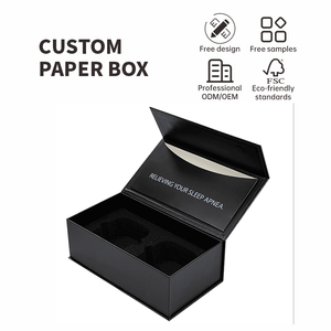 Low MOQ Black Paper Cardboard Magnetic Gift Closure <b>Box</b> Embossed Finish Recycled Materials for Beauty Face Slimming Instrument - Product Image 1