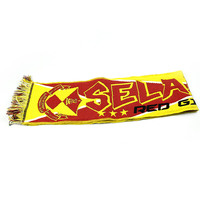 Hochwertiger Großhandel Kundenspezifischer Öko-Tex Doppelseitiger Jacquard-Strick Schal für Sport, Fußballvereine und Fans aus Acryl