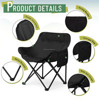 Chaise de camping portable empilable Kermit pour l'extérieur, avec tissu Oxford et structure métallique, pour le jardin et la plage