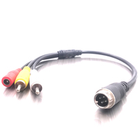 Câble adaptateur MDVR 4G GPS WIFI avec prise mâle aviation vers prise mâle RCA (vidéo) + prise mâle RCA (audio) + prise femelle DC